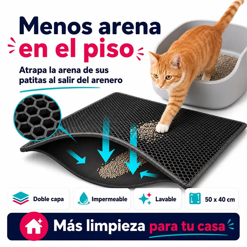 Tapete Atrapa Arena Para Gato: la solución práctica para dejar de barrer y pisar arena 🐈