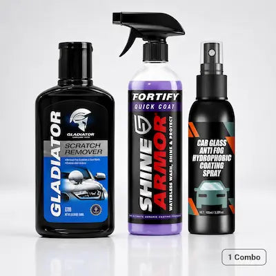 COMBO X3 RENOVACIÓN TOTAL: Quita rayones + Cera protectora + Antiempañante