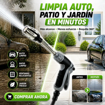 Pistola de Lavado 360° con Dispensador de Espuma: Limpieza Fácil y Completa ✨